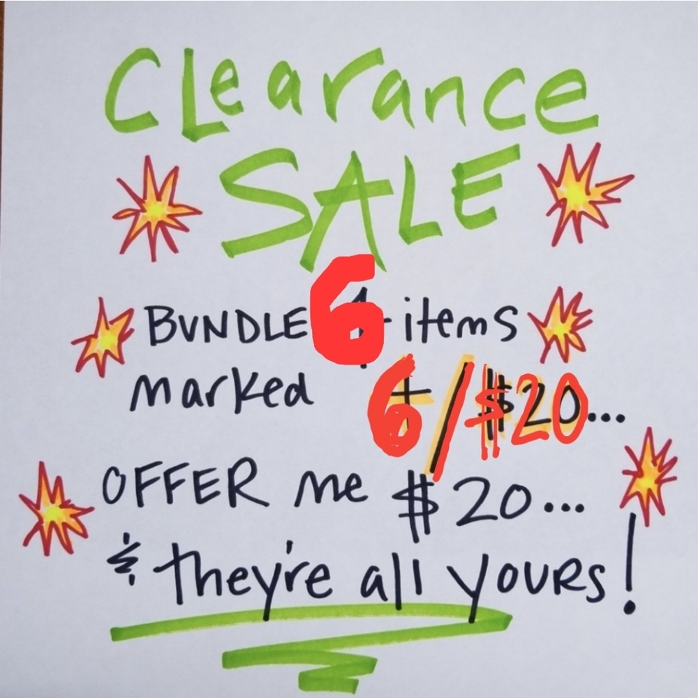 Clearance Sale!!!!!!💥SIX ITEMS FOR $20💥!!!